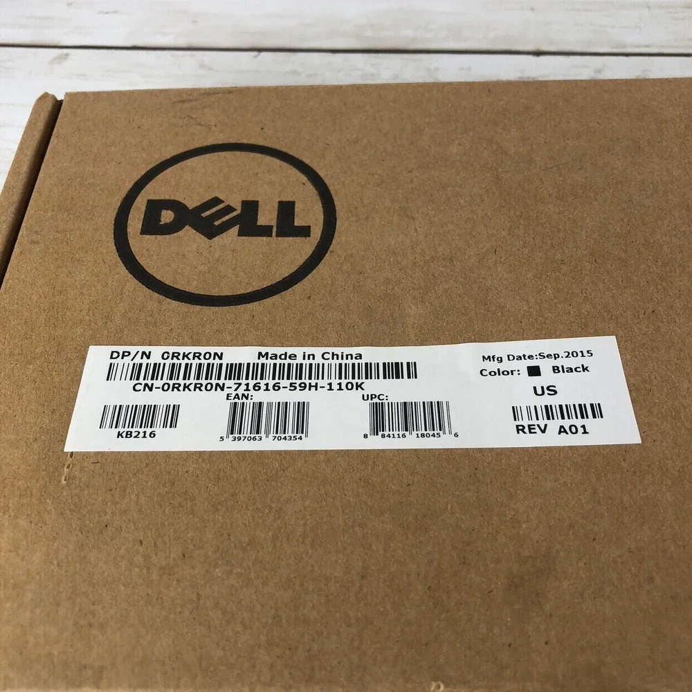 Dell‎ KB216 Wired Multimedia Keyboard Black Chiclet Keys USB 0RKR0N New